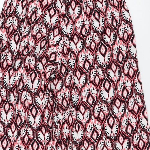 Marks and Spencer Womens Multicoloured Geometric Viscose Cropped Trousers Size 8 L23 in Regular