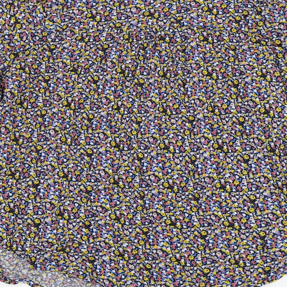 Marks and Spencer Womens Multicoloured Floral Viscose Basic Blouse Size 12 Round Neck