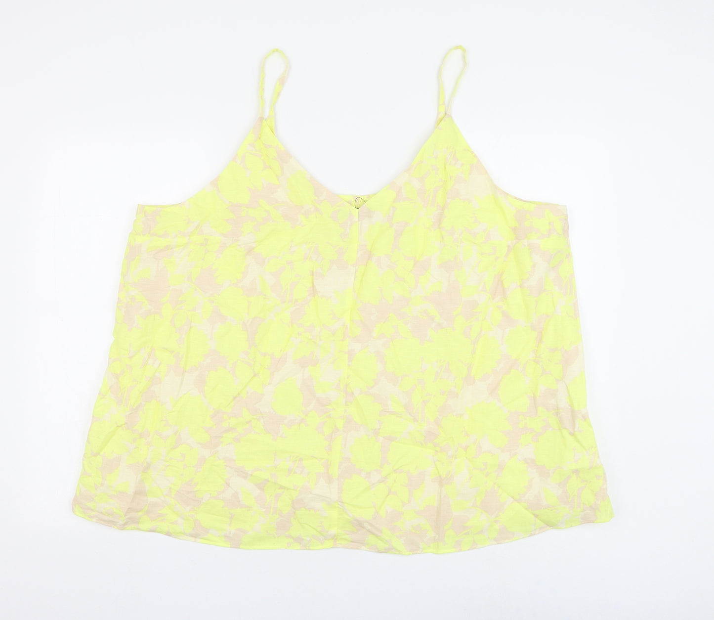 Marks and Spencer Womens Multicoloured Floral Flax Camisole Blouse Size 24 V-Neck