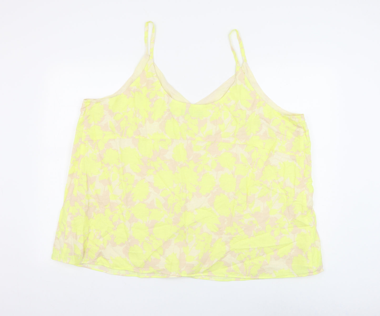 Marks and Spencer Womens Multicoloured Floral Flax Camisole Blouse Size 24 V-Neck