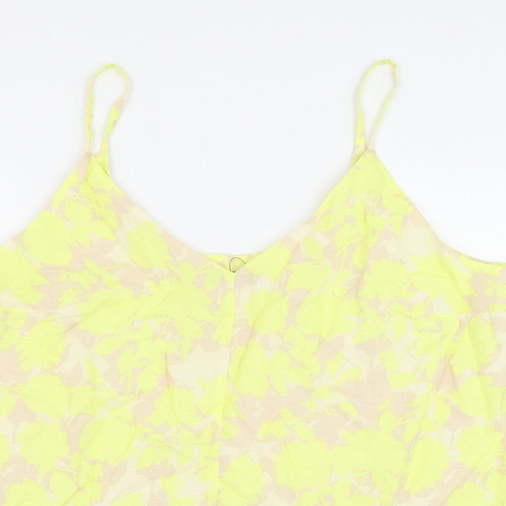 Marks and Spencer Womens Multicoloured Floral Flax Camisole Blouse Size 24 V-Neck