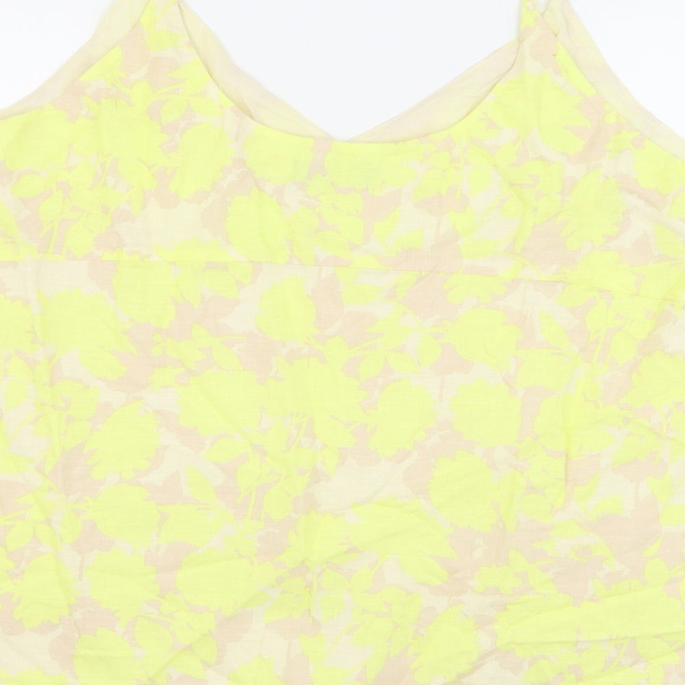 Marks and Spencer Womens Multicoloured Floral Flax Camisole Blouse Size 24 V-Neck