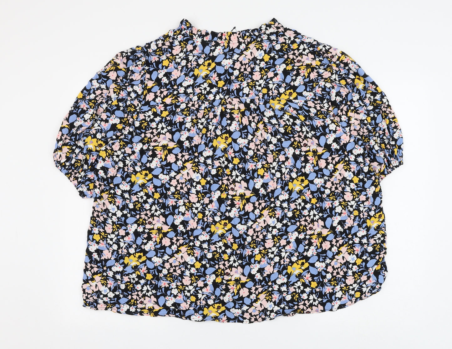 Marks and Spencer Womens Multicoloured Floral Viscose Basic Blouse Size 22 V-Neck