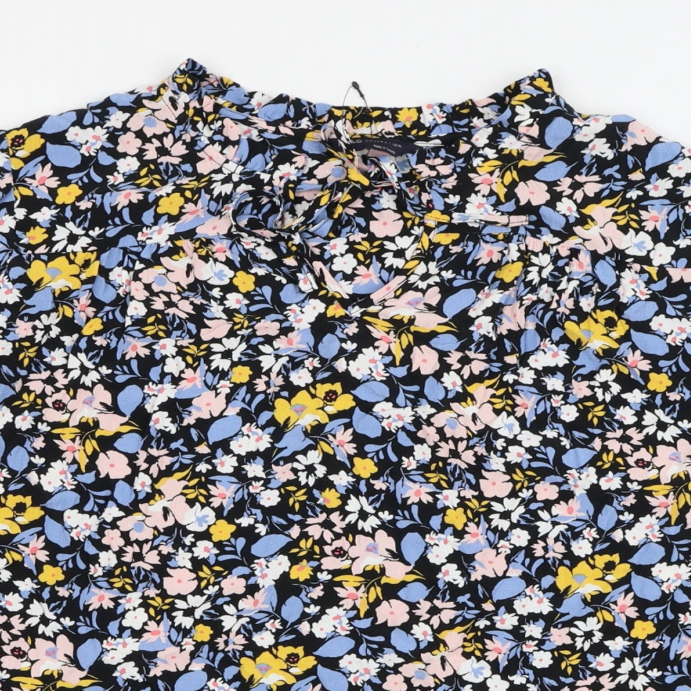 Marks and Spencer Womens Multicoloured Floral Viscose Basic Blouse Size 22 V-Neck