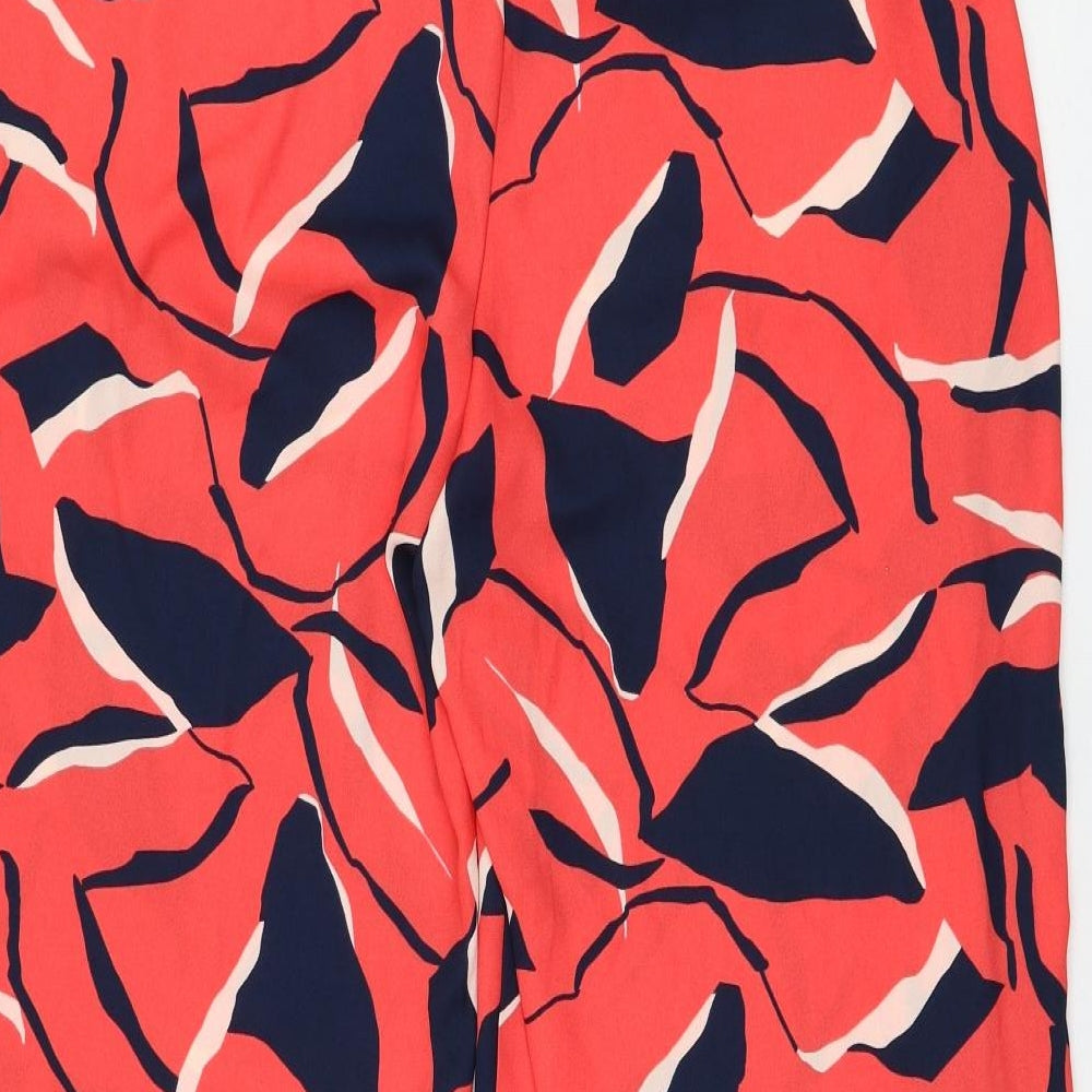 Marks and Spencer Womens Multicoloured Geometric Polyester Trousers Size 18 L28 in Regular Drawstring