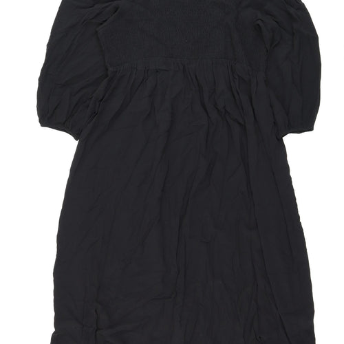Marks and Spencer Womens Black Viscose Maxi Size 24 Square Neck Pullover