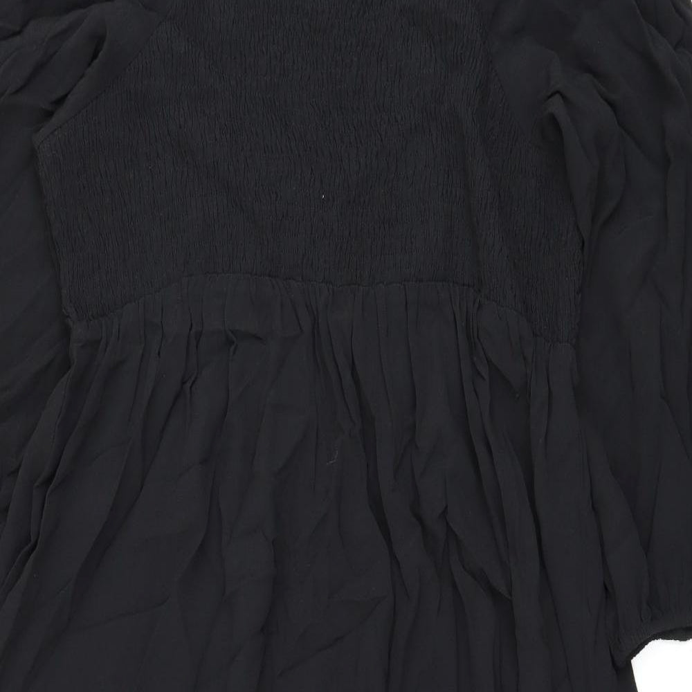 Marks and Spencer Womens Black Viscose Maxi Size 24 Square Neck Pullover