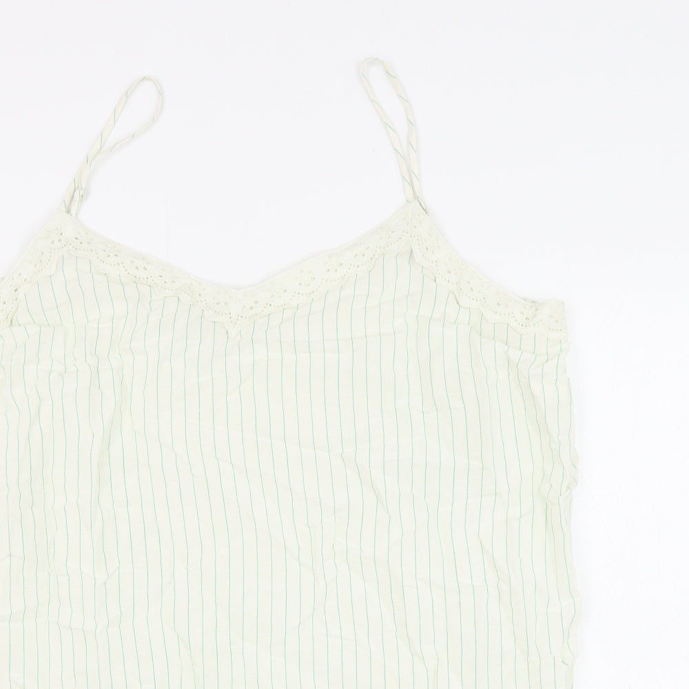Marks and Spencer Womens White Striped Viscose Camisole Tank Size 20 V-Neck