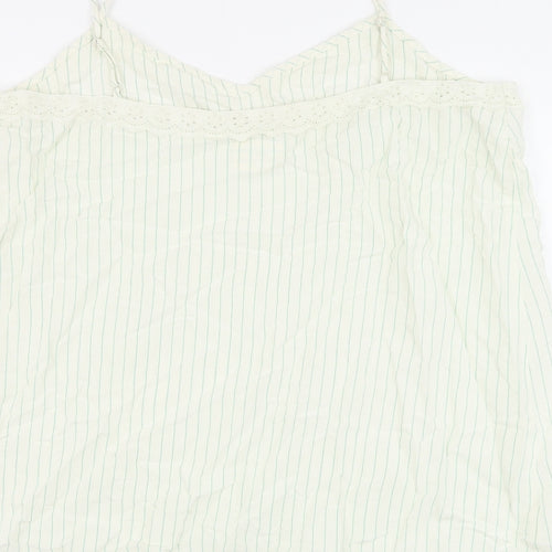 Marks and Spencer Womens White Striped Viscose Camisole Tank Size 20 V-Neck