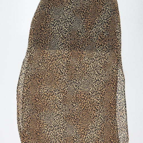 H&M Womens Brown Animal Print Polyester Straight & Pencil Skirt Size 8
