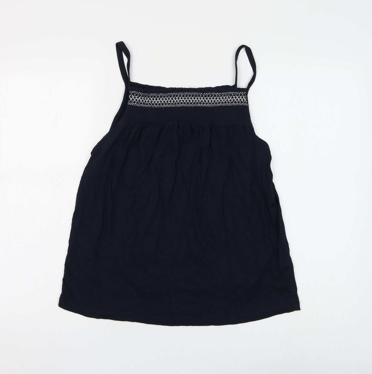 Marks and Spencer Womens Blue Cotton Camisole Tank Size 12 Square Neck