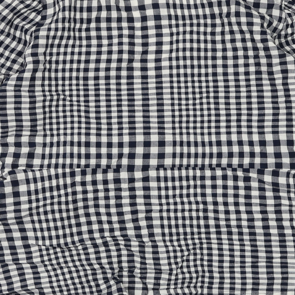 Marks and Spencer Womens Blue Check Viscose Wrap Blouse Size 18 V-Neck