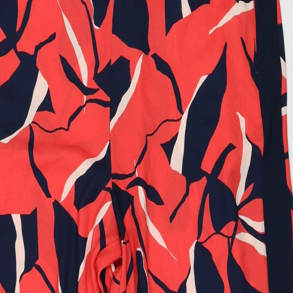 Marks and Spencer Womens Multicoloured Floral Viscose Trousers Size 20 L28 in Regular Drawstring