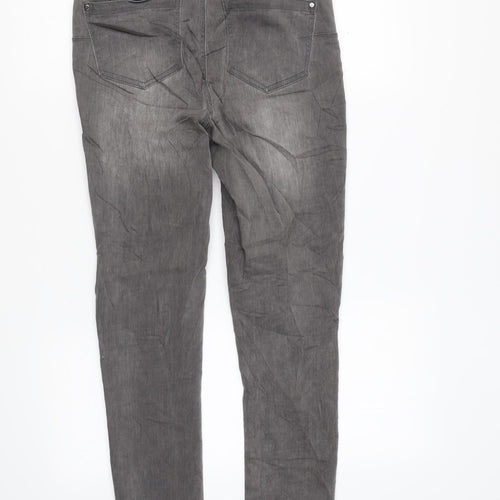 Nutmeg Womens Grey Cotton Skinny Jeans Size 8 L27 in Regular Zip
