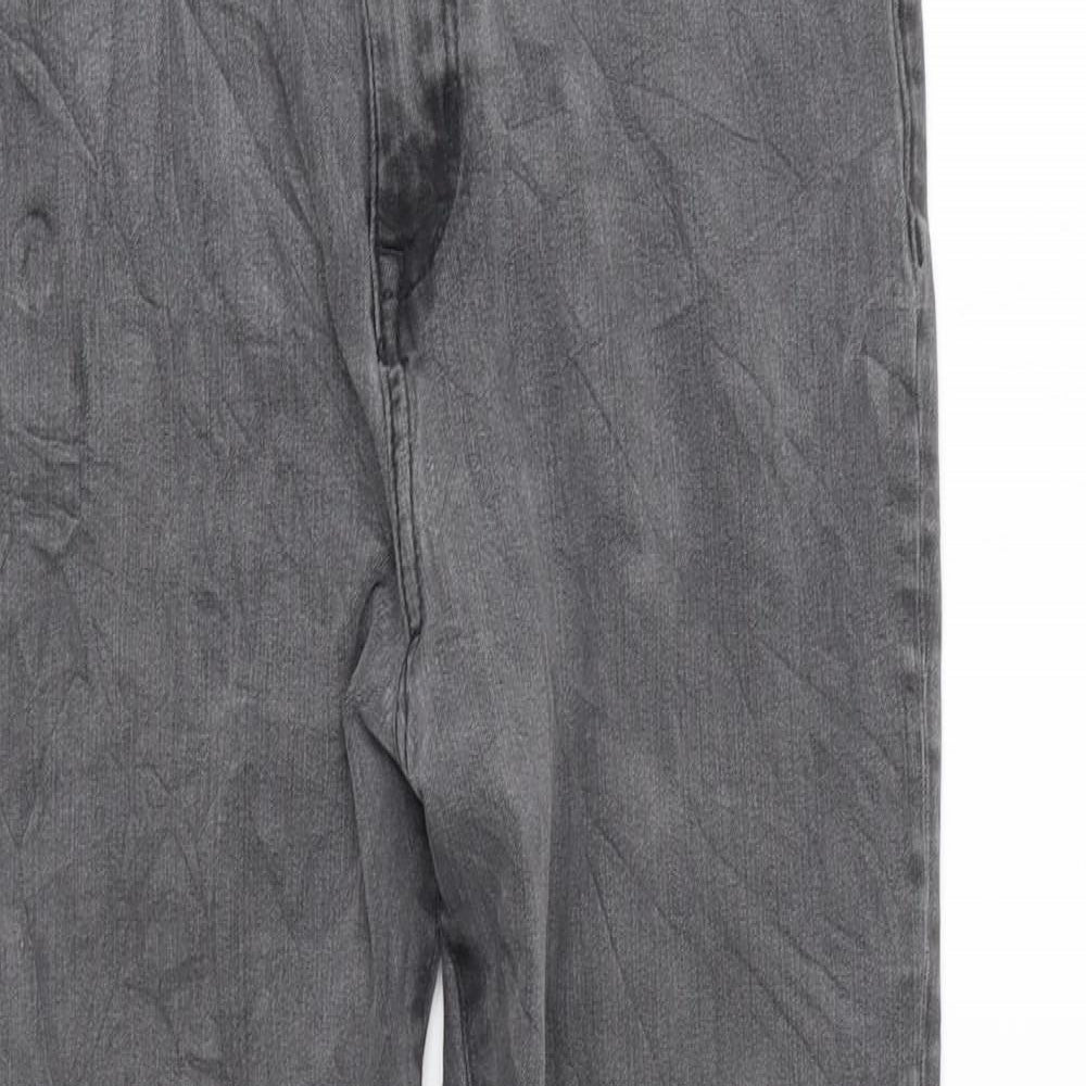 F&F Womens Grey Polyester Skinny Jeans Size 14 L25 in Regular Zip