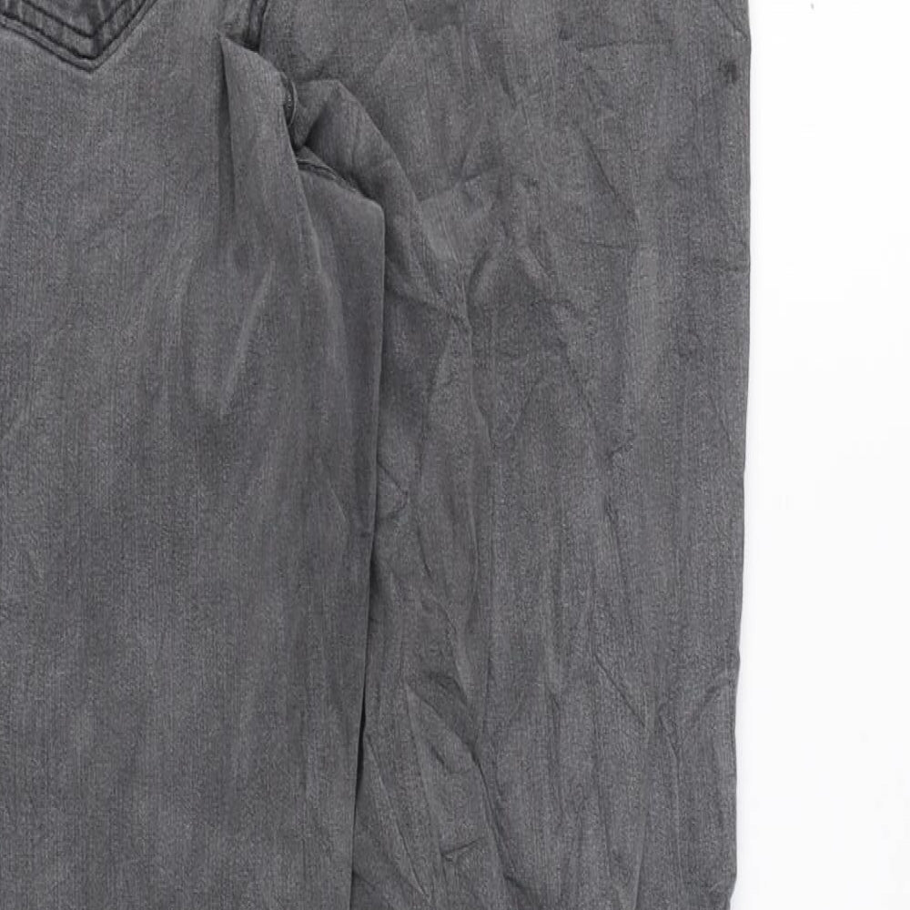 F&F Womens Grey Polyester Skinny Jeans Size 14 L25 in Regular Zip