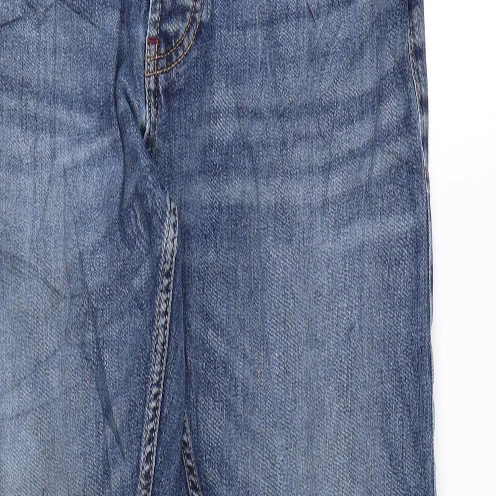 White Stuff Womens Blue Cotton Straight Jeans Size 32 in L30 in Regular Zip