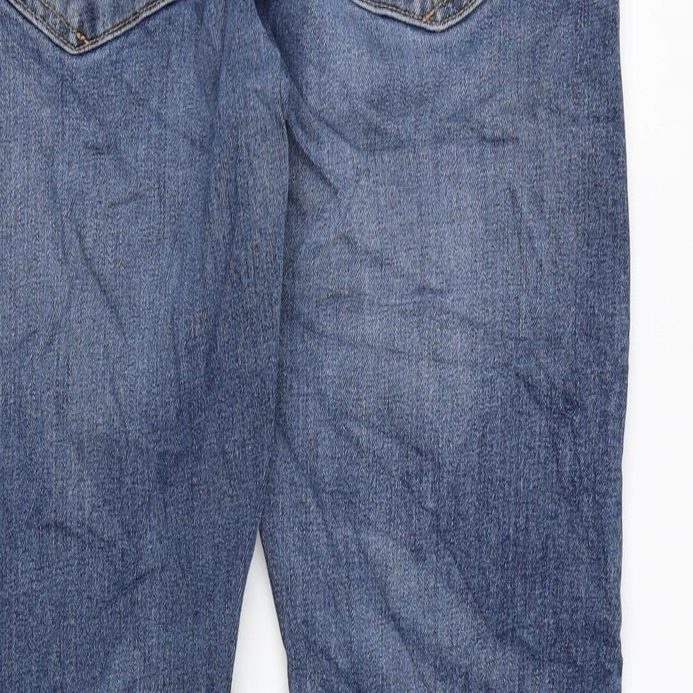White Stuff Womens Blue Cotton Straight Jeans Size 32 in L30 in Regular Zip