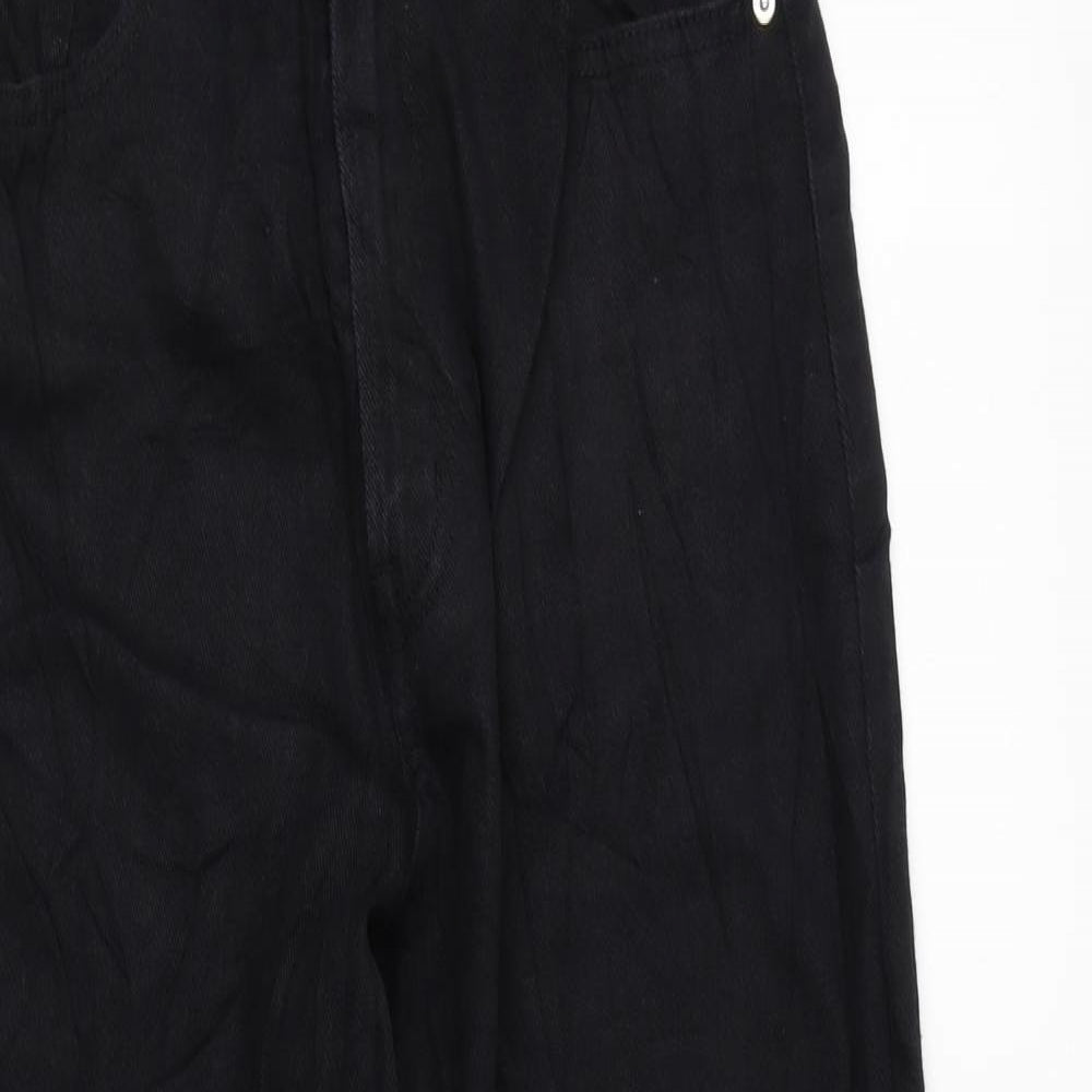 H&M Womens Black Cotton Mom Jeans Size 10 L28 in Regular Zip