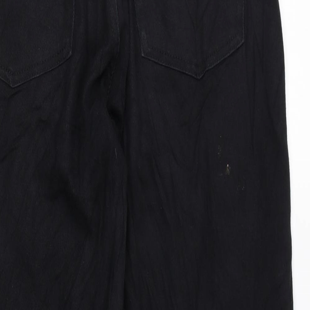 H&M Womens Black Cotton Mom Jeans Size 10 L28 in Regular Zip