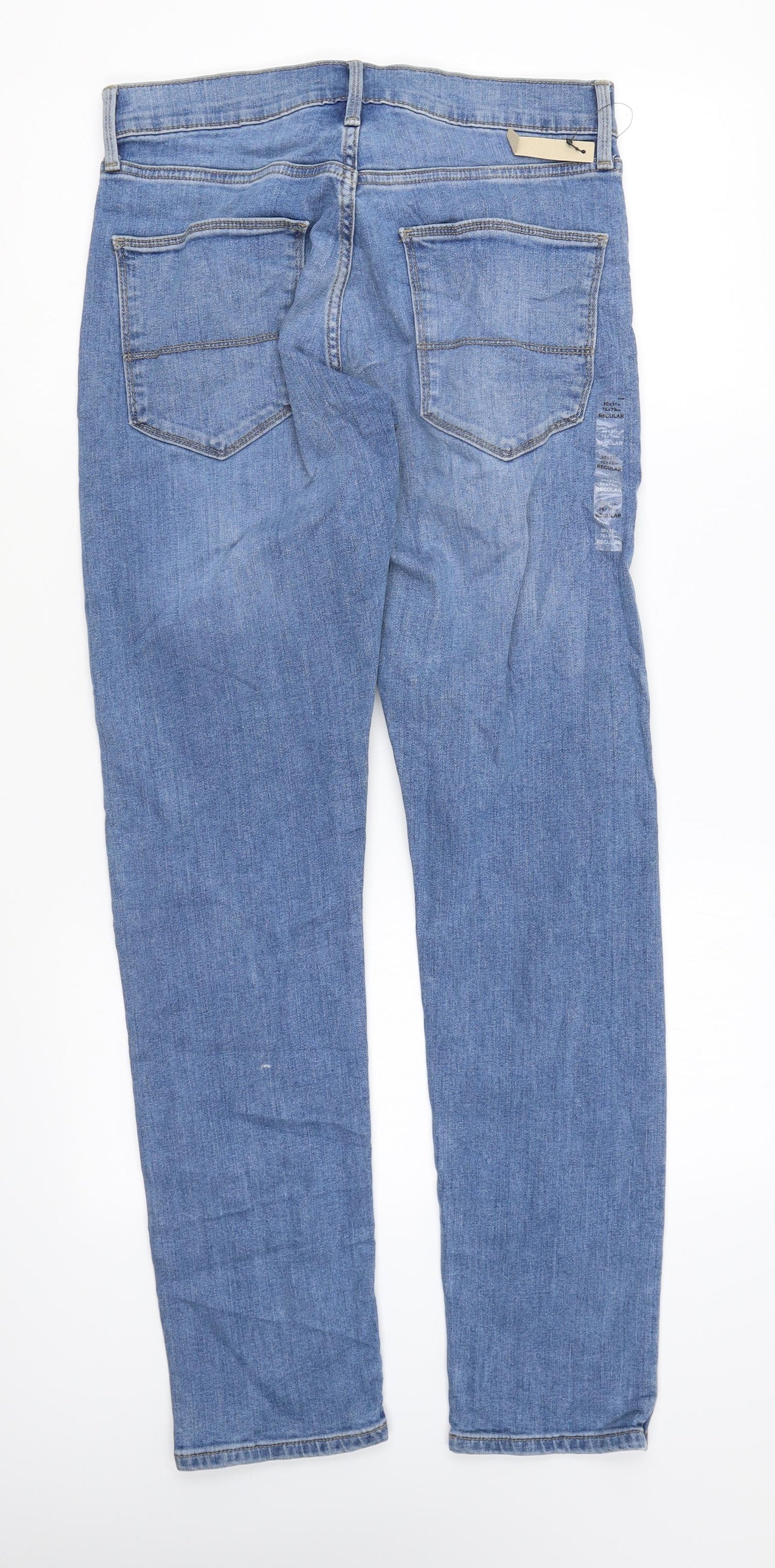 Marks and Spencer Womens Blue Cotton Skinny Jeans Size 30 in L31 in Slim Zip