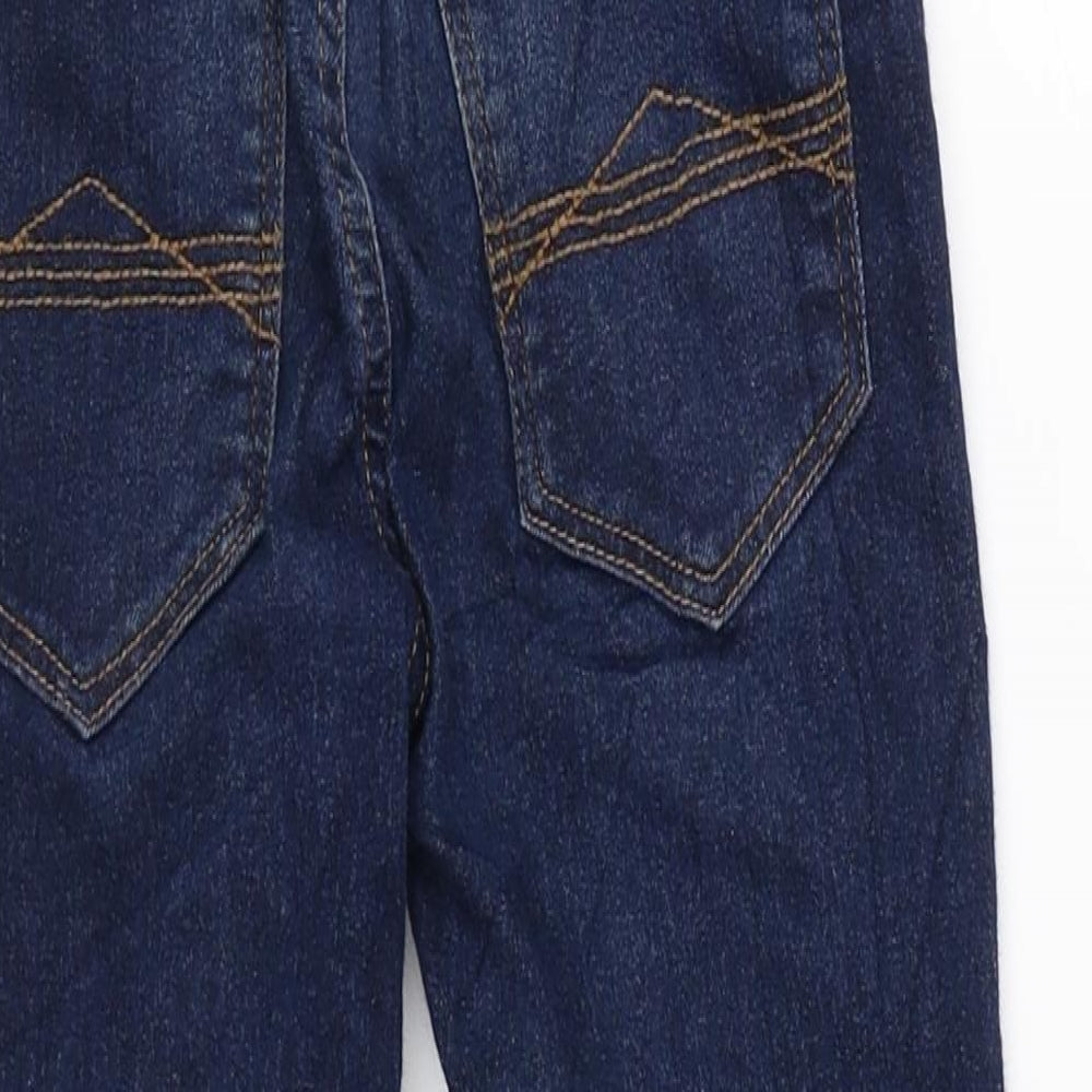 NEXT Boys Blue Cotton Skinny Jeans Size 7 Years Regular Zip