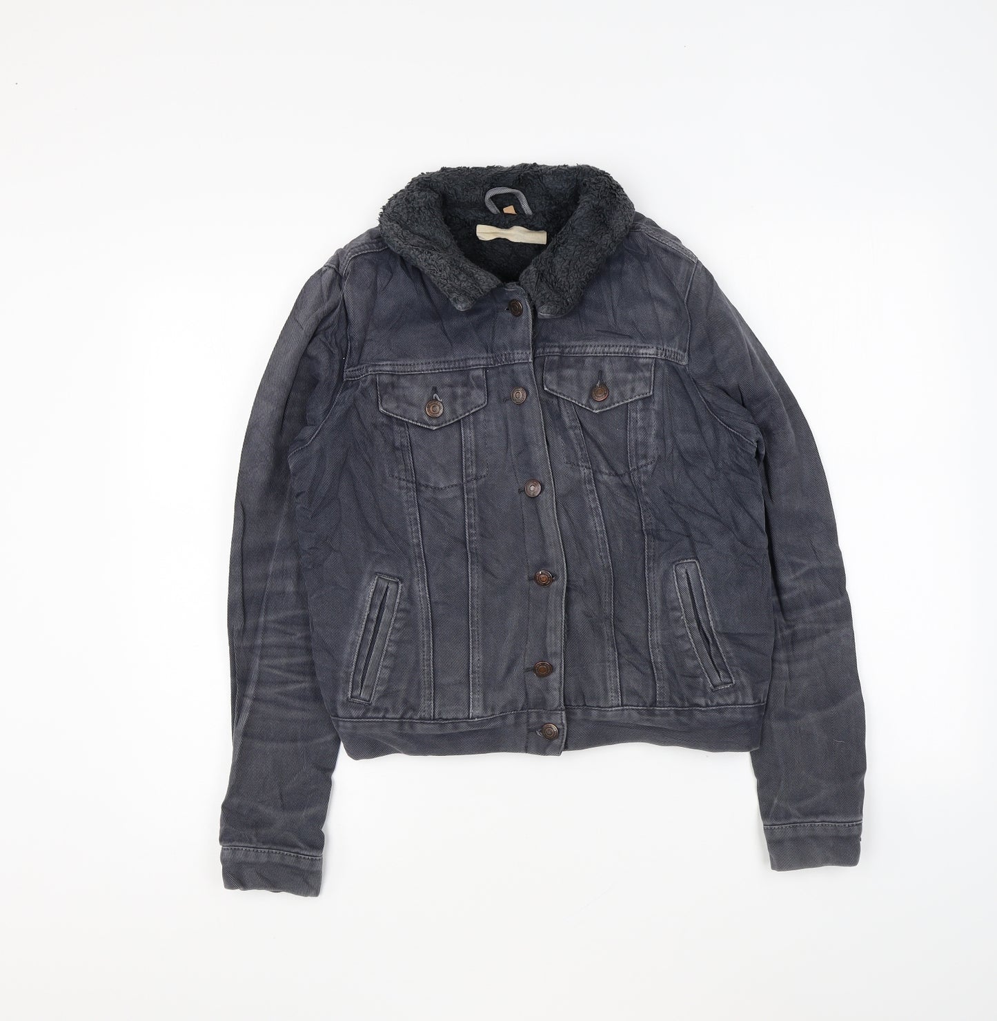 Topshop Womens Grey Jacket Size 12 Button