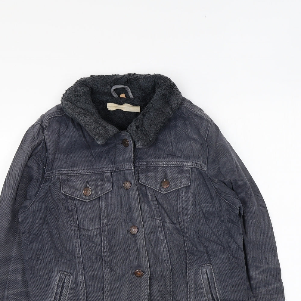 Topshop Womens Grey Jacket Size 12 Button