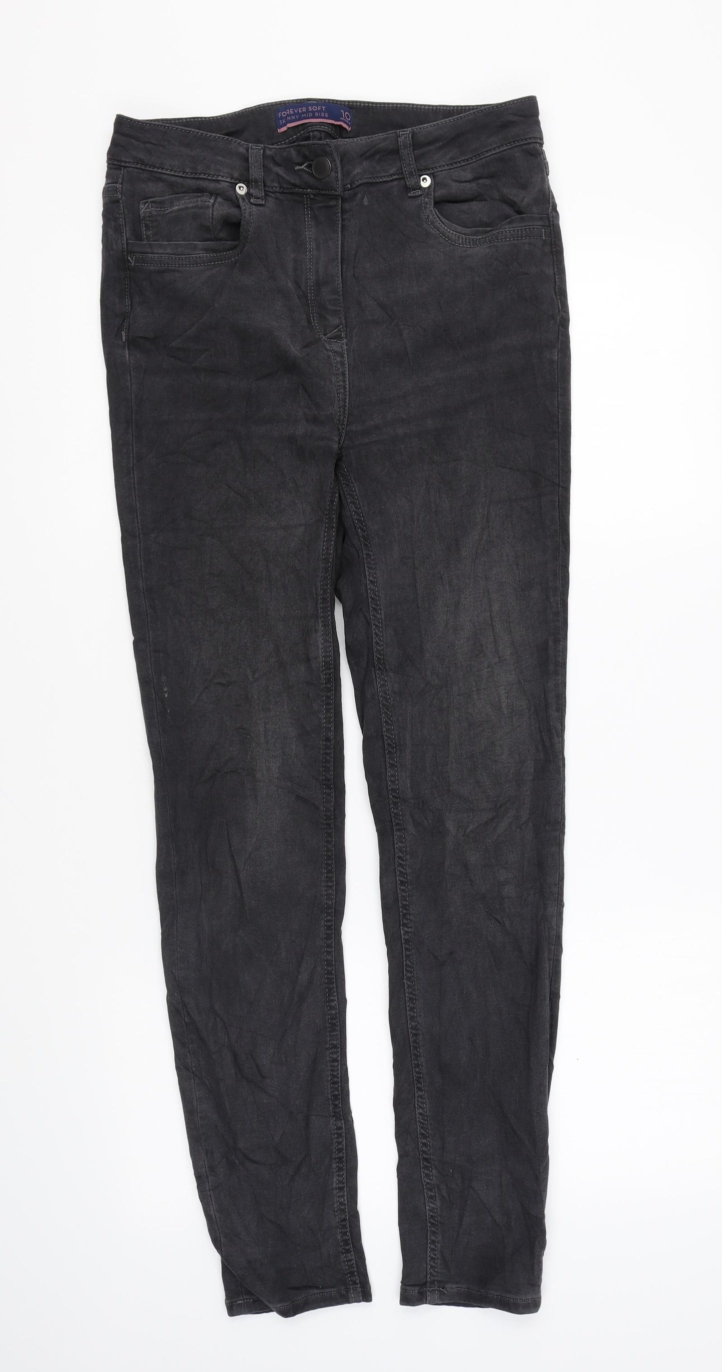 NEXT Womens Blue Cotton Skinny Jeans Size 10 L29 in Regular Zip