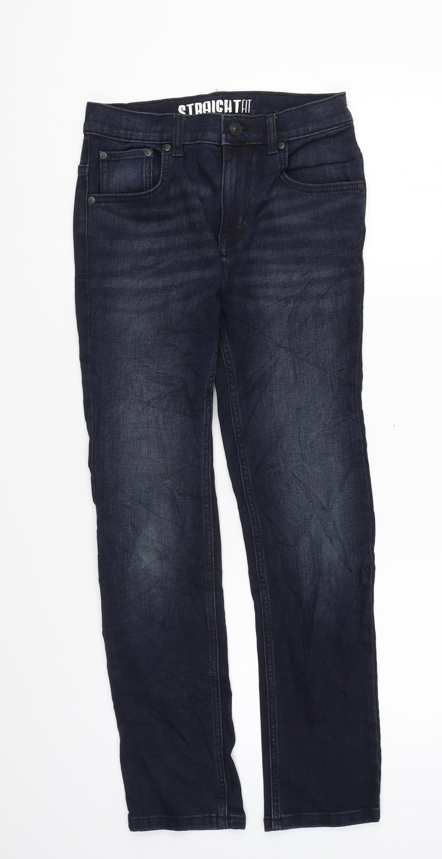 TU Girls Blue Cotton Straight Jeans Size 11 Years Regular Zip