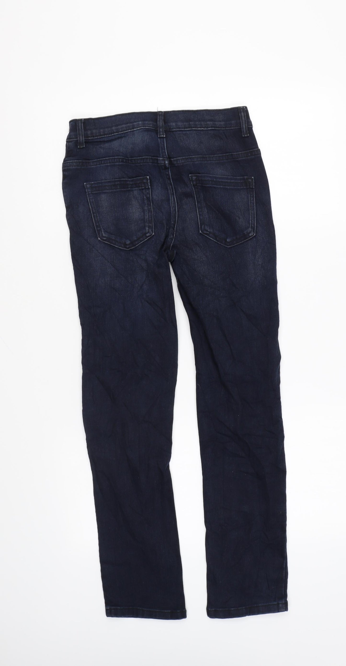 TU Girls Blue Cotton Straight Jeans Size 11 Years Regular Zip