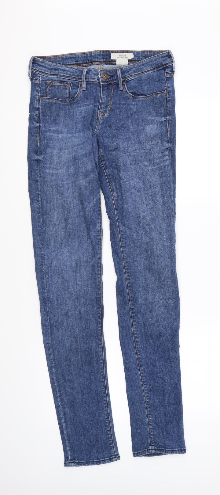 H&M Womens Blue Cotton Skinny Jeans Size 26 in L32 in Regular Zip