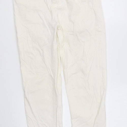 Zara Womens Ivory Cotton Skinny Jeans Size 10 L25 in Regular Zip