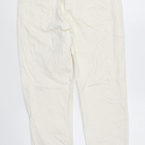 Zara Womens Ivory Cotton Skinny Jeans Size 10 L25 in Regular Zip