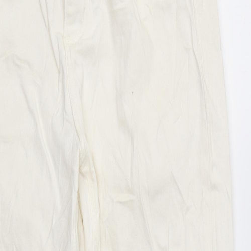 Zara Womens Ivory Cotton Skinny Jeans Size 10 L25 in Regular Zip