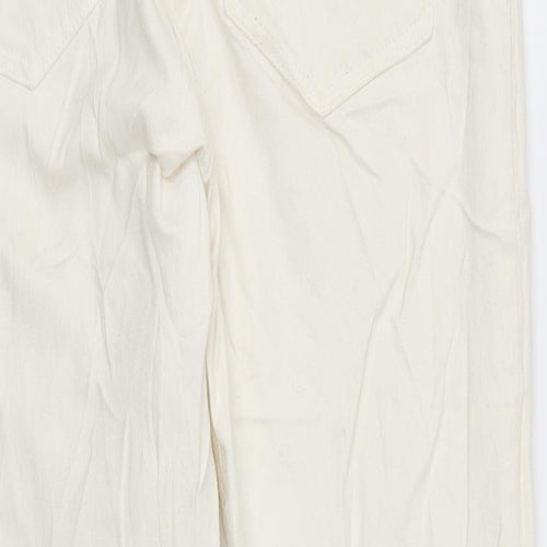 Zara Womens Ivory Cotton Skinny Jeans Size 10 L25 in Regular Zip