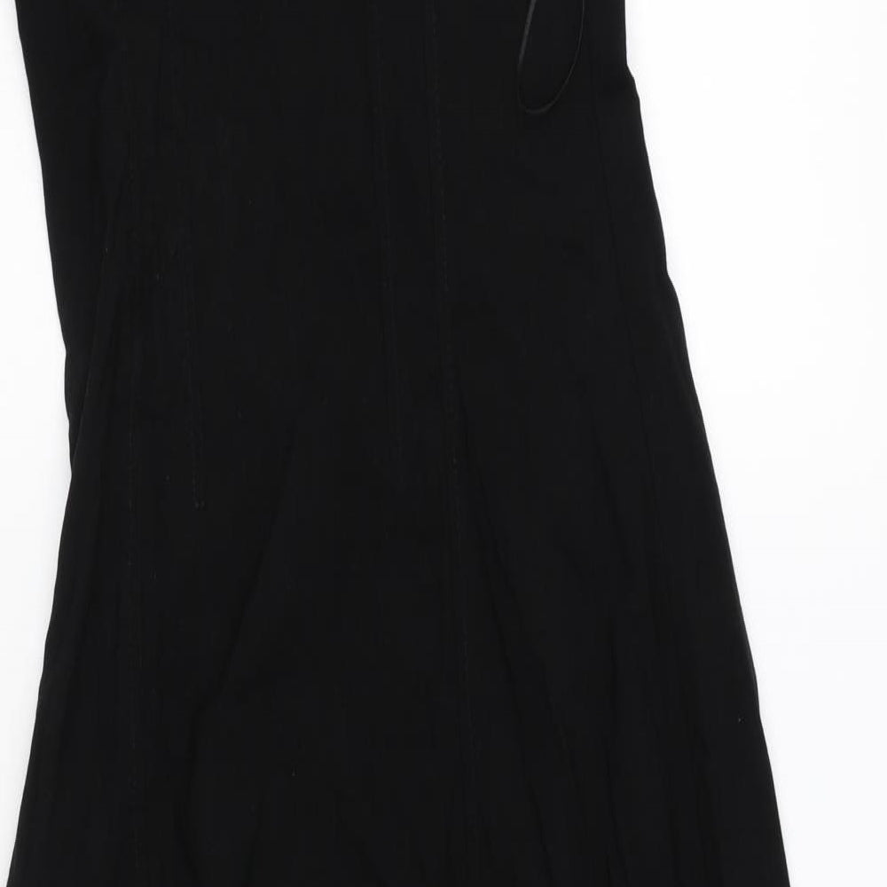 Zara Womens Black Viscose A-Line Size XS Halter Zip