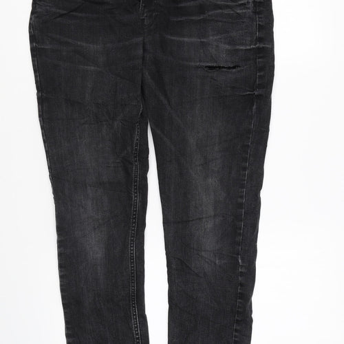 NEXT Womens Black Cotton Skinny Jeans Size 32 in L28 in Regular Zip