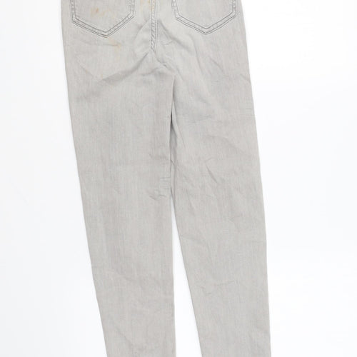 Marks and Spencer Womens Grey Cotton Skinny Jeans Size 6 L28 in Regular Zip