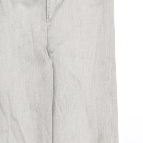 Marks and Spencer Womens Grey Cotton Skinny Jeans Size 6 L28 in Regular Zip