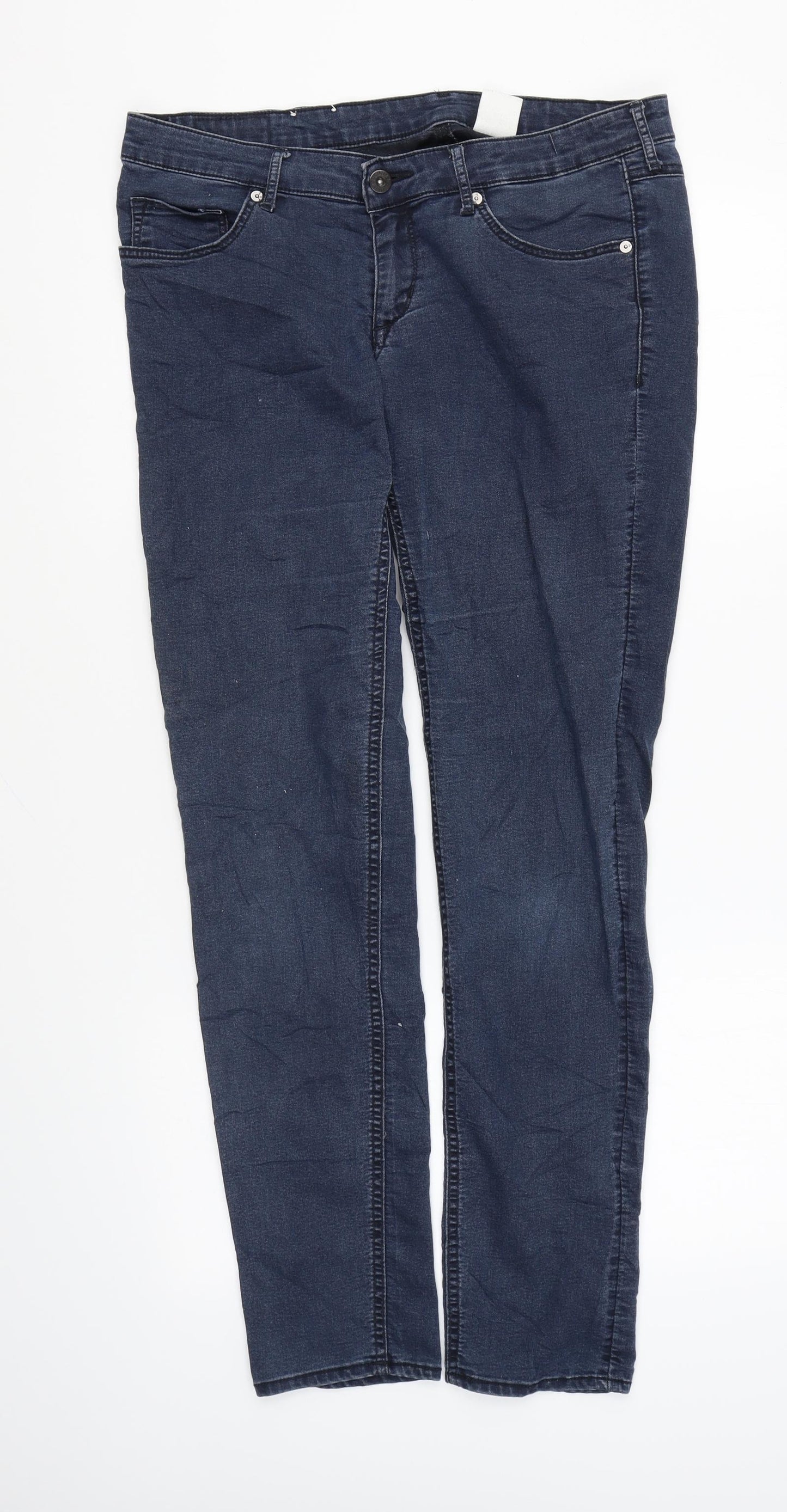 H&M Womens Blue Cotton Skinny Jeans Size 32 in L32 in Regular Zip