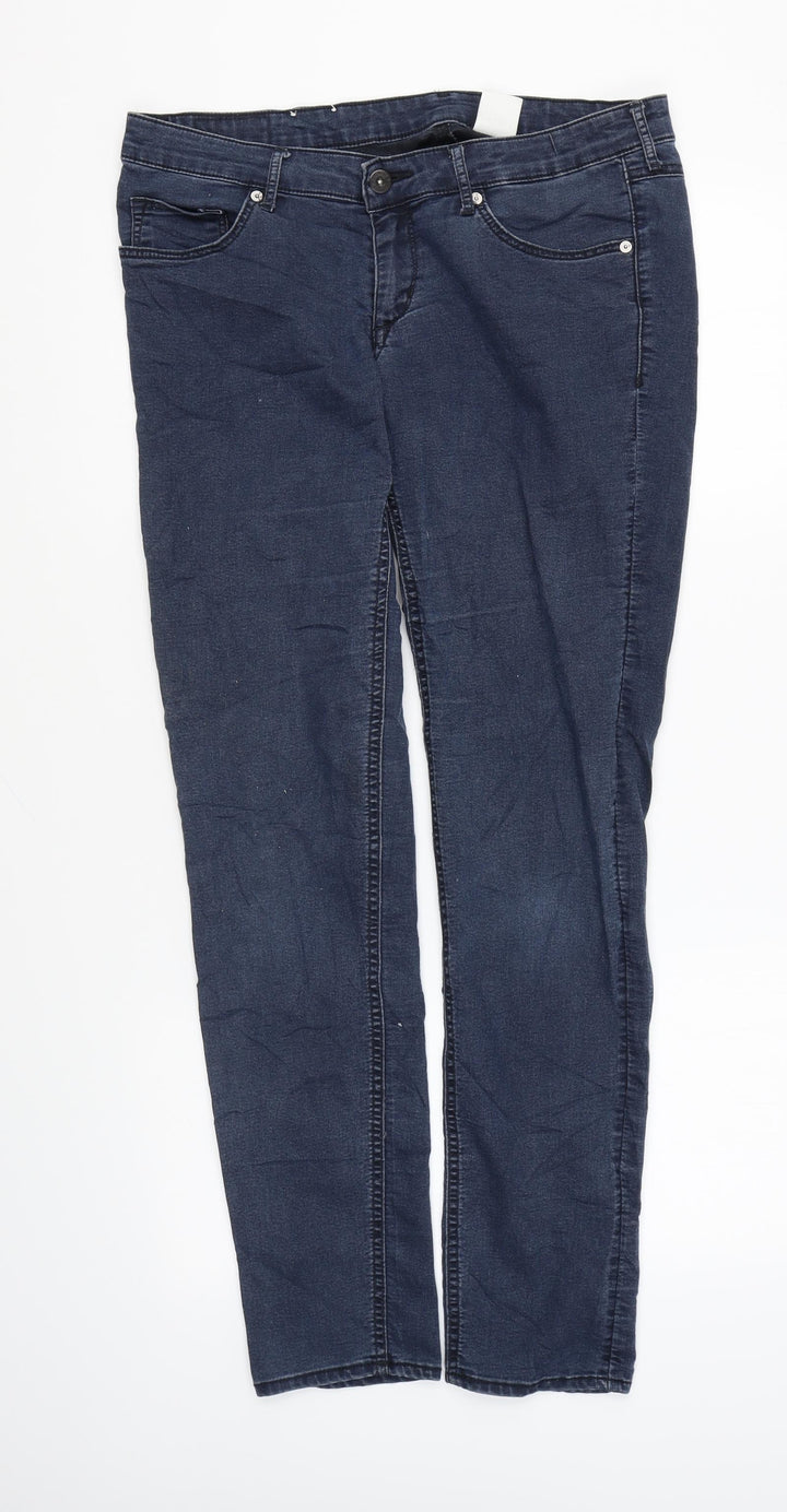 H&M Womens Blue Cotton Skinny Jeans Size 32 in L32 in Regular Zip