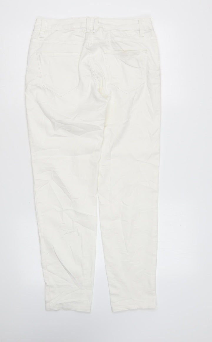 Yes Yes Womens White Cotton Skinny Jeans Size 10 L27 in Regular Zip