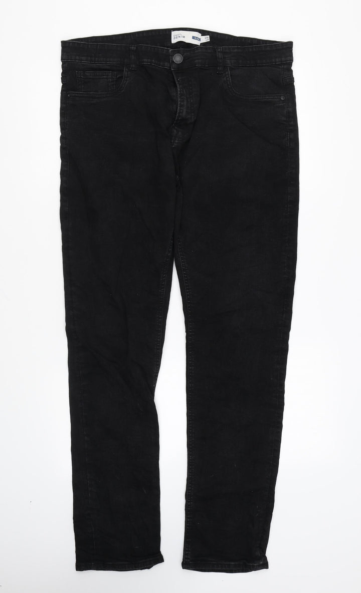 Easy Womens Black Cotton Skinny Jeans Size 36 in L34 in Regular Zip