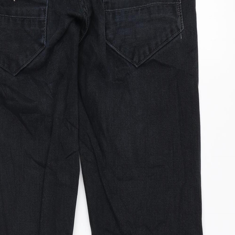 G-Star Mens Black Cotton Straight Jeans Size 32 in L34 in Regular Zip