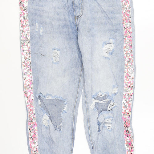 Preworn Womens Blue Cotton Skinny Jeans Size 8 L23 in Regular Zip
