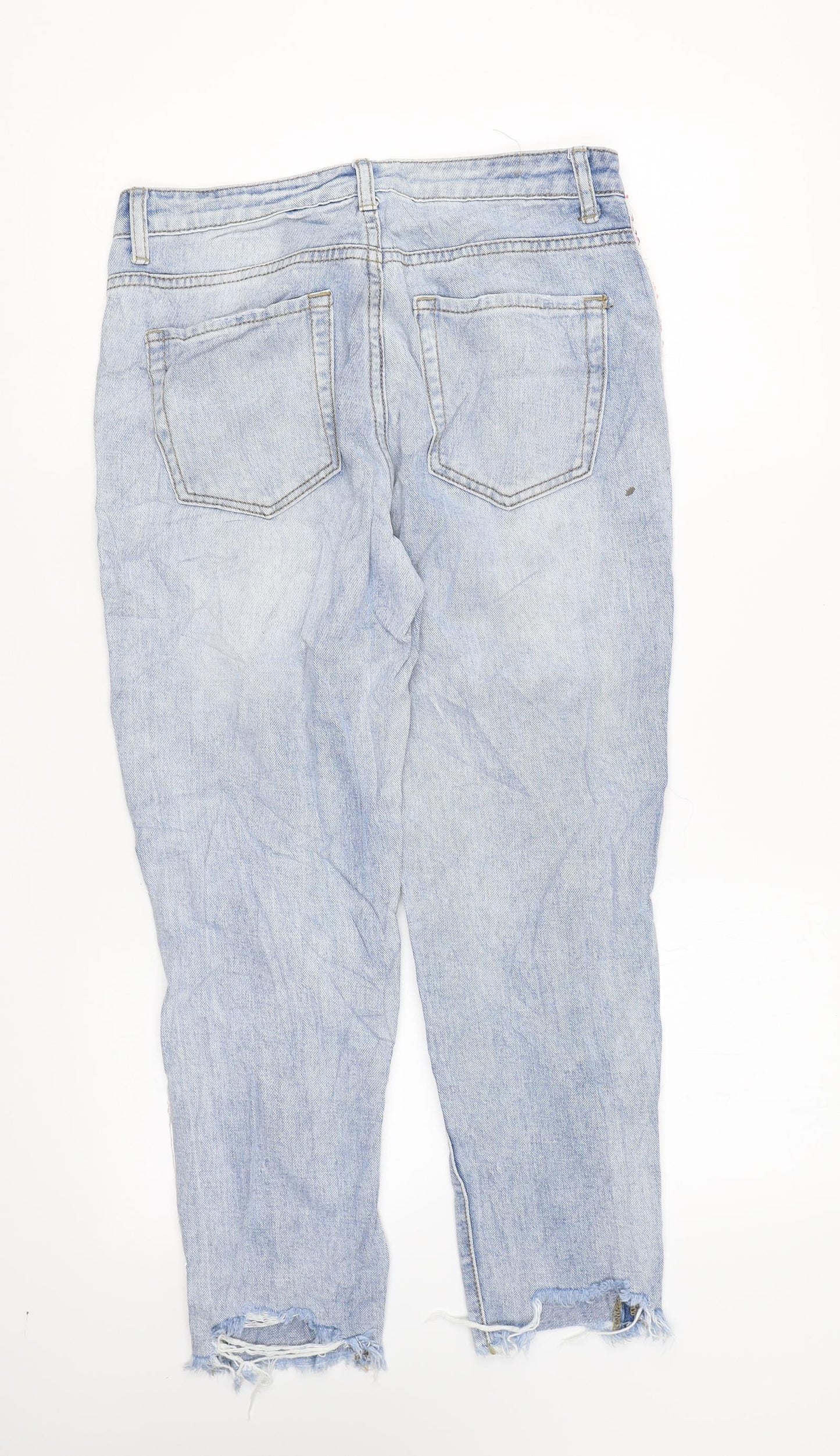 Preworn Womens Blue Cotton Skinny Jeans Size 8 L23 in Regular Zip