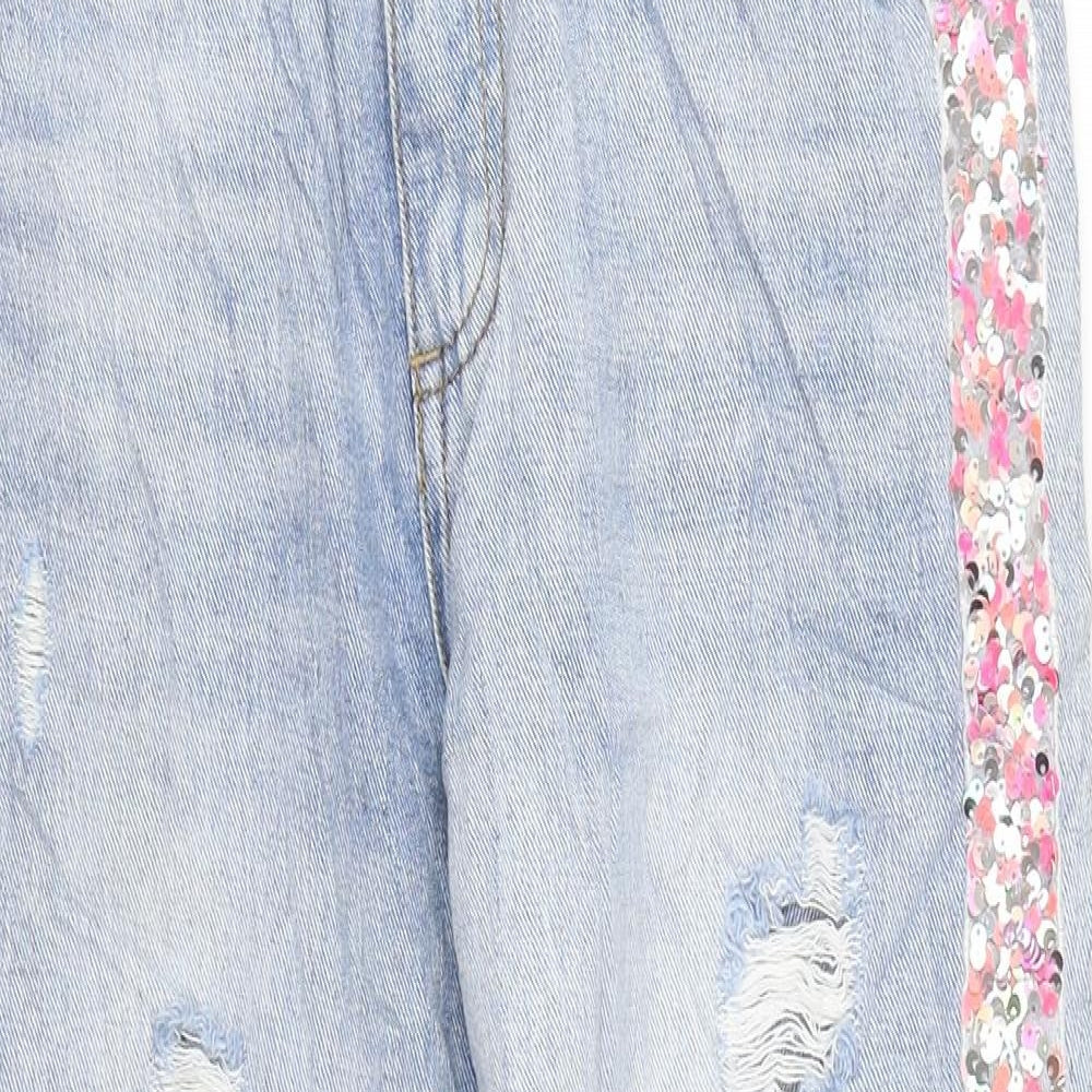 Preworn Womens Blue Cotton Skinny Jeans Size 8 L23 in Regular Zip