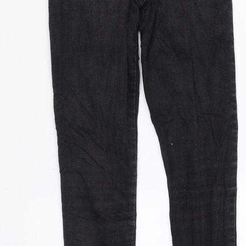 Miss Selfridge Womens Black Cotton Skinny Jeans Size 6 L26 in Regular Zip