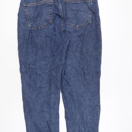 Denim & Co. Womens Blue Cotton Tapered Jeans Size 10 L25 in Regular Zip